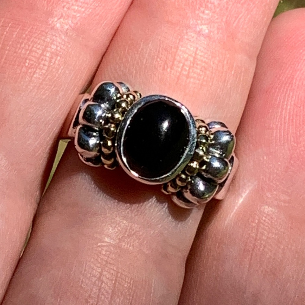 Lagos Caviar Onyx Ring